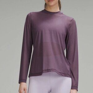 Lululemon Keyhole Mesh Long-Sleeve Shirt in Grape Thistle size 2 NWT